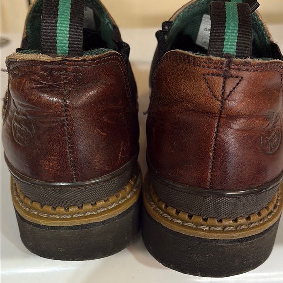 Georgia Boot Brown Leather Slip-On Loafers with Elastic Panels - Picture 9 of 9